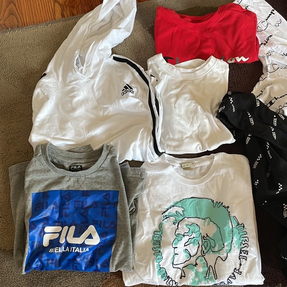 18 piece lot boys t-shirts hoodies and sweaters Fila, Lacoste, Vans, Champions - Picture 2 of 9
